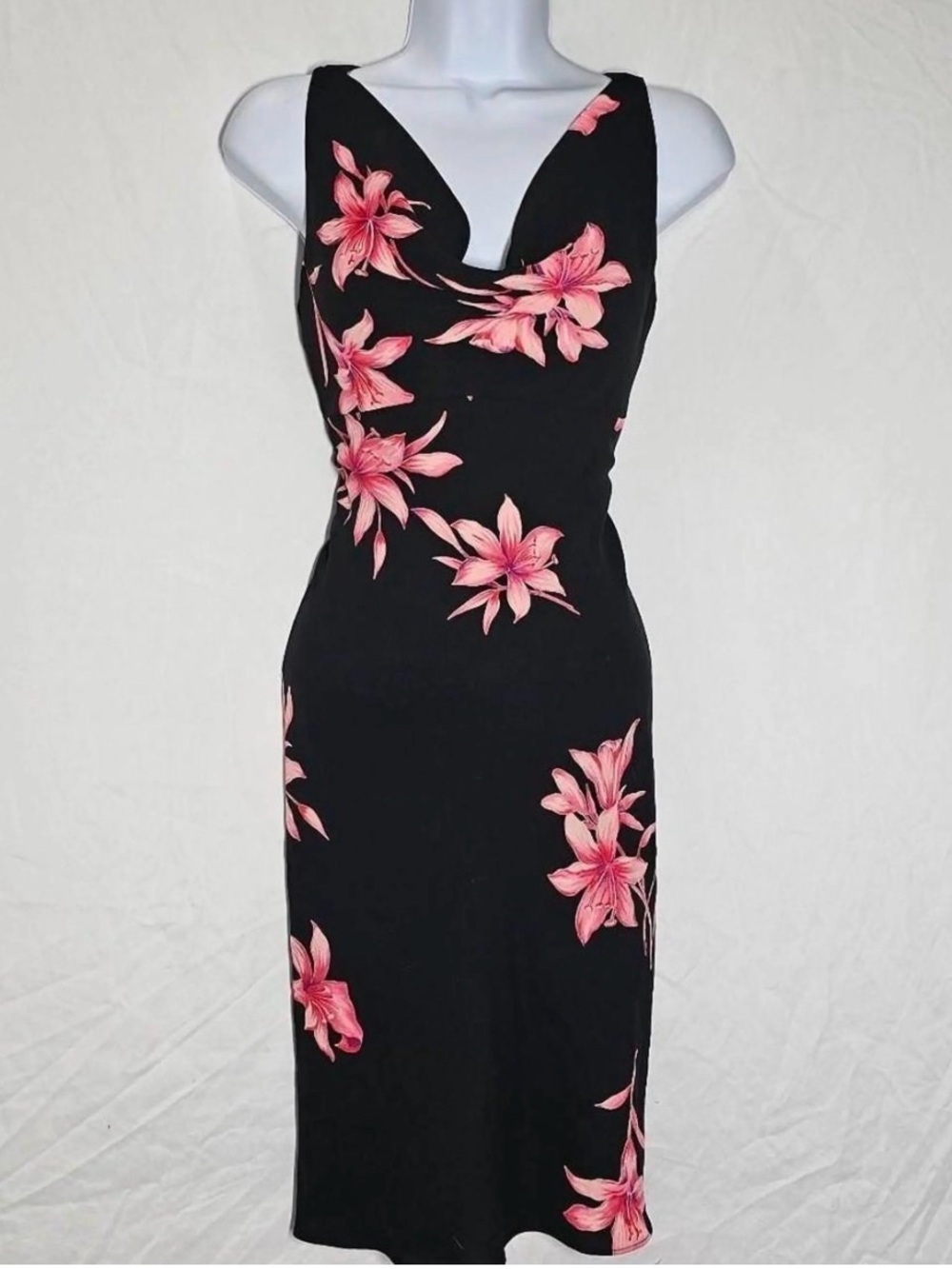 Jones New York Floral Sheath Dress with Pink Lily Print